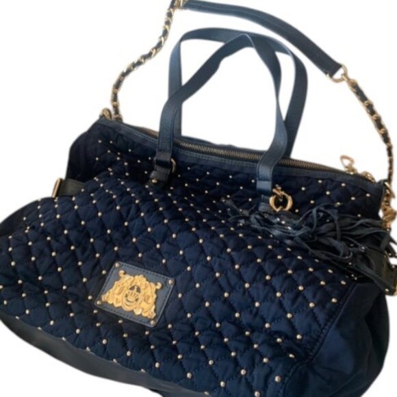 Juicy Couture blue with gold studs and chain hand / shoulder bag - Picture 1 of 4